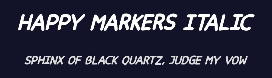 Happy markers Italic by Joseph Dawson — Display Font — thumbnail 2