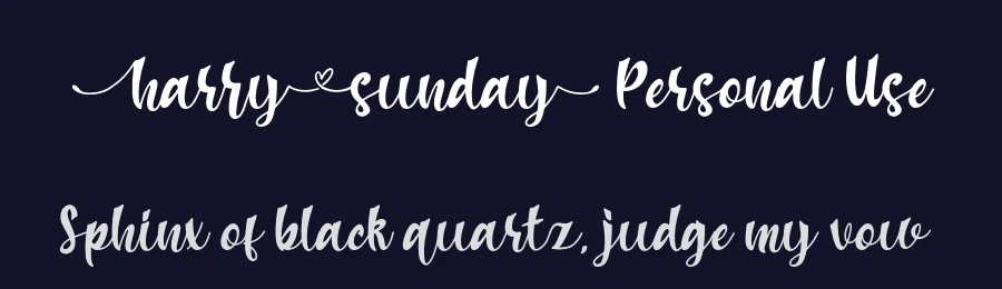 harry sunday Personal Use by Fadli Ramadhan Iskandar — Script Font — thumbnail 2