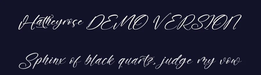 Hatheyrose DEMO VERSION by Heru Utama Putra — Script Font — thumbnail 2