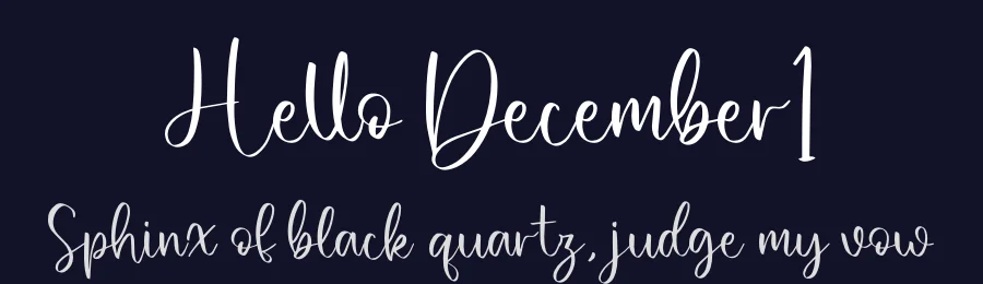 Hello December1 by Heru Utama Putra — Script Font — thumbnail 2