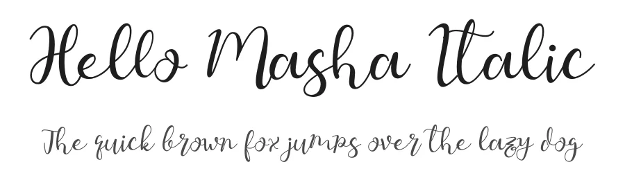 Hello Masha Italic by Heru Utama Putra — Script Font
