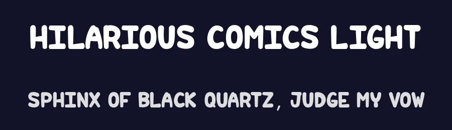 Hilarious Comics light by dcoxy Medina Gregory — Display Font — thumbnail 2