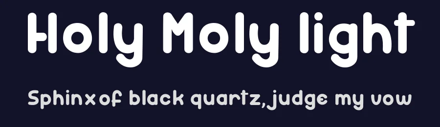 Holy Moly light by dcoxy Medina Gregory — Display Font — thumbnail 2