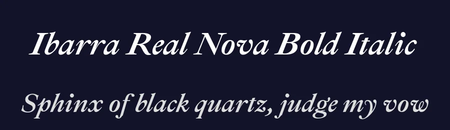 Ibarra Real Nova Bold Italic by Jose Maria Ribagorda & Octavio Pardo — Display Font — thumbnail 2