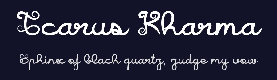 Icarus Kharma by dcoxy Medina Gregory — Display Font — thumbnail 2