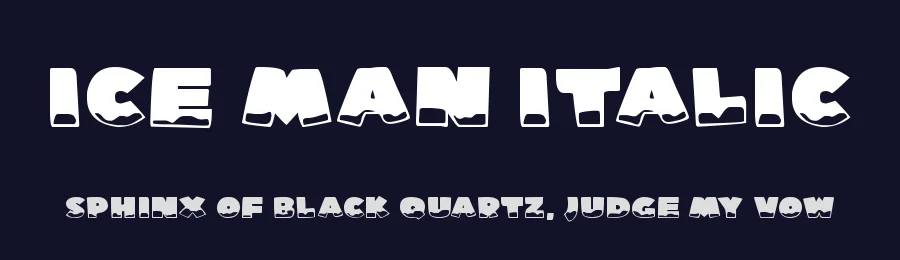Ice Man Italic by Joseph Dawson — Display Font — thumbnail 2