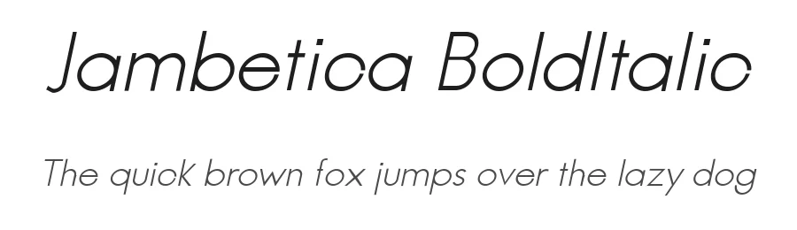Jambetica BoldItalic by Jambo! Fonts & Design β Sans Font