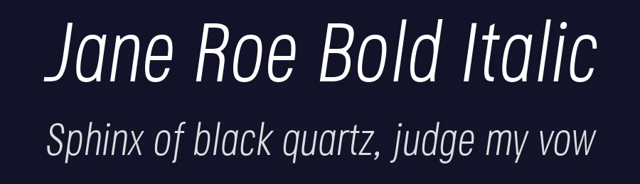 Jane Roe Bold Italic by Fernando Haro — Display Font — thumbnail 2