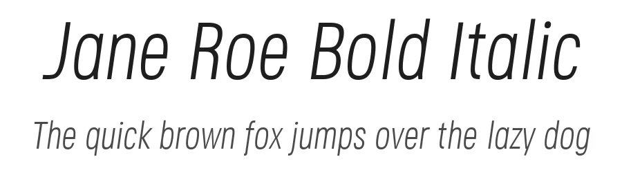 Jane Roe Bold Italic by Fernando Haro — Display Font