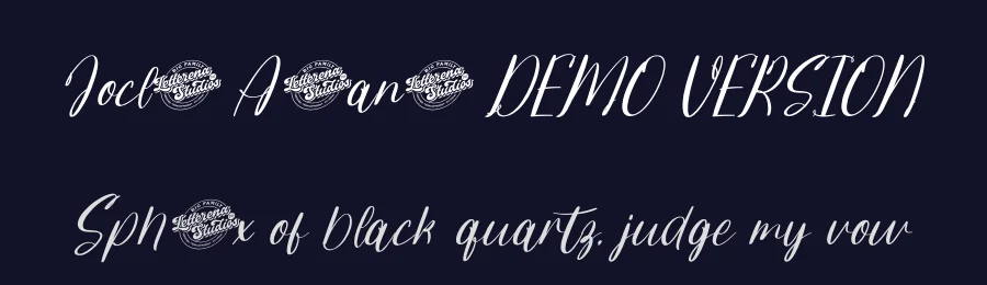Joclin Ailanet DEMO VERSION by Heru Utama Putra — Script Font — thumbnail 2