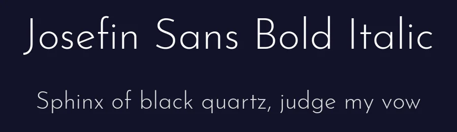 Josefin Sans Bold Italic by Santiago Orozco — Sans Font — thumbnail 2