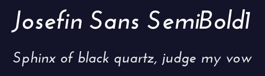 Josefin Sans SemiBold1 by Santiago Orozco — Sans Font — thumbnail 2