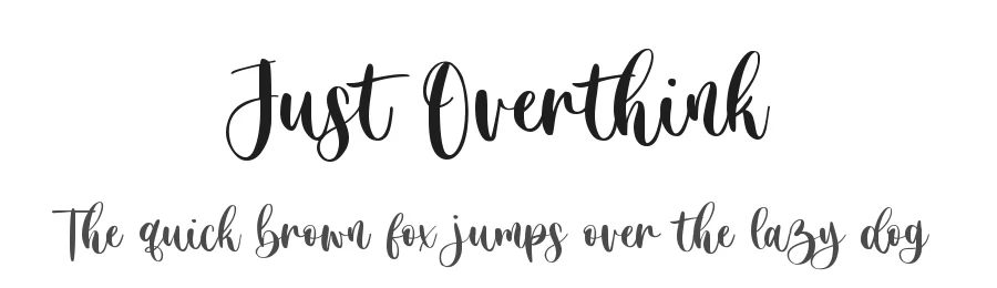 Just Overthink by Muhamad Yusron Billah — Script Font