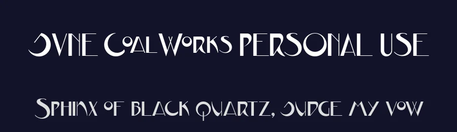 JVNE CoalWorks PERSONAL USE by Johnny Feron — Display Font — thumbnail 2