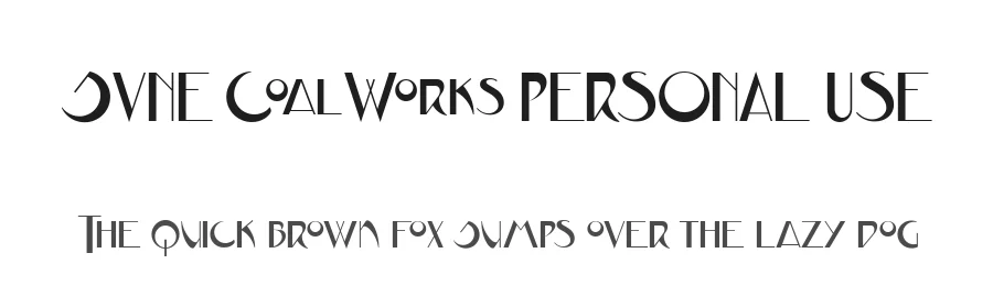 JVNE CoalWorks PERSONAL USE by Johnny Feron — Display Font