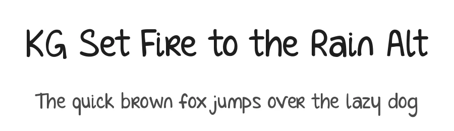 KG Set Fire to the Rain Alt by Kimberly Geswein — Display Font