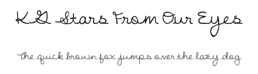 KG Stars From Our Eyes by Kimberly Geswein — Script Font