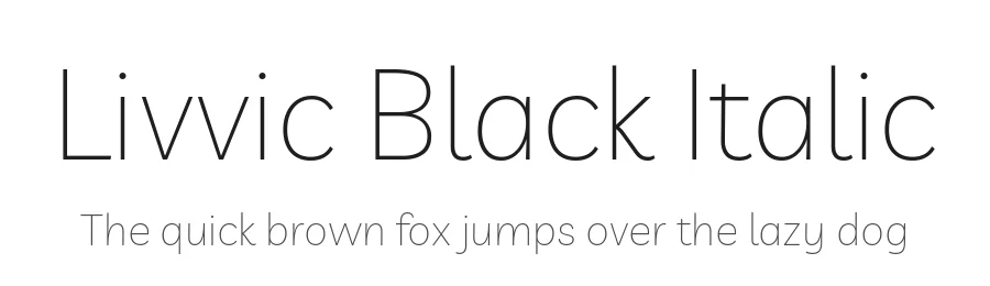 Livvic Black Italic by Jacques Le Bailly, Baron von Fonthausen β Display Font