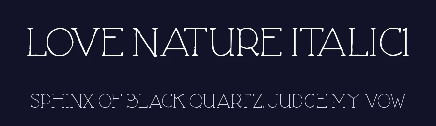 Love Nature Italic1 by Joseph Dawson — Display Font — thumbnail 2