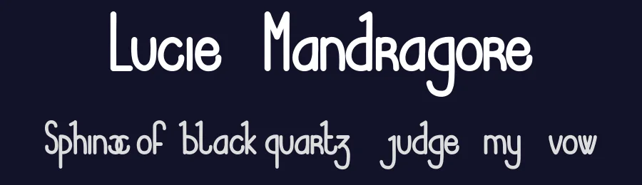 Lucie Mandragore by dcoxy Medina Gregory — Script Font — thumbnail 2