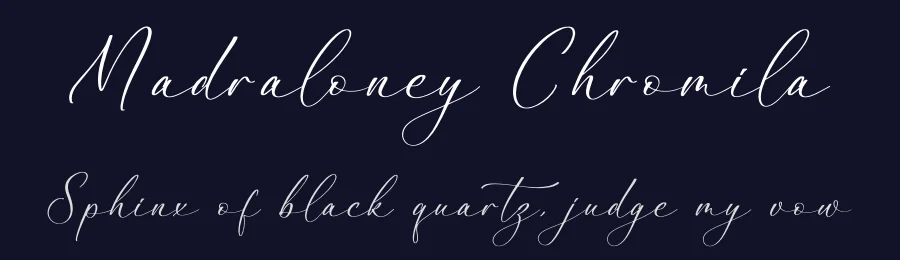 Madraloney Chromila by Heru Utama Putra — Script Font — thumbnail 2