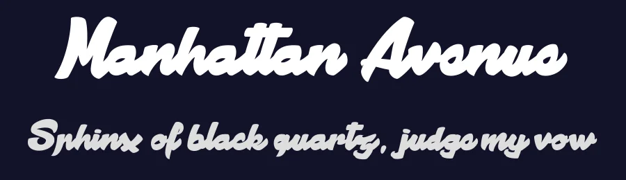 Manhattan Avenue by dcoxy Medina Gregory — Script Font — thumbnail 2