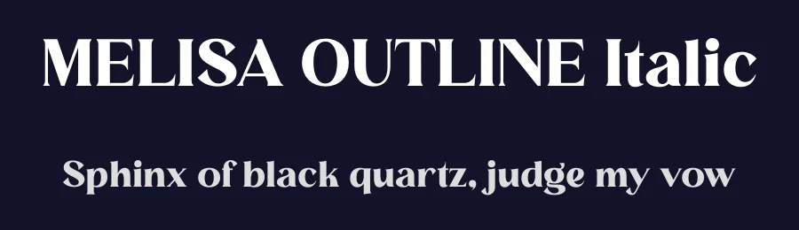 MELISA OUTLINE Italic by Heru Utama Putra — Display Font — thumbnail 2