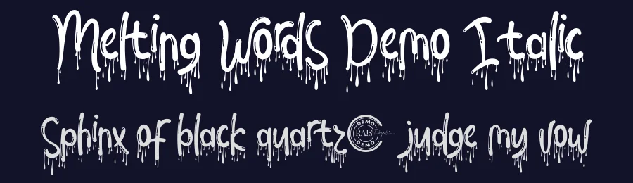 Melting Words Demo Italic by Shalsha & Suci Anita — Display Font — thumbnail 2
