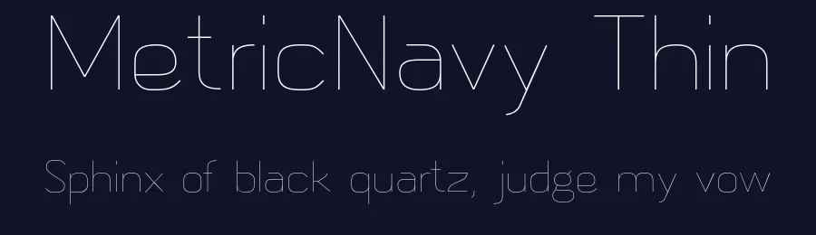 MetricNavy Thin by Cort9 — Display Font — thumbnail 2