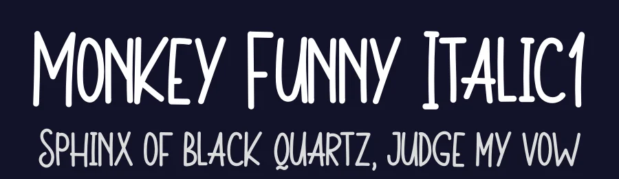 Monkey Funny Italic1 by Heru Utama Putra — Script Font — thumbnail 2