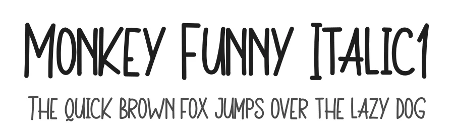 Monkey Funny Italic1 by Heru Utama Putra — Script Font