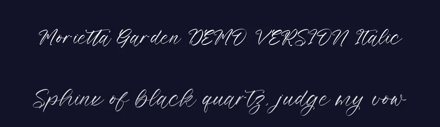 Morietta Garden DEMO VERSION Italic by Heru Utama Putra — Script Font — thumbnail 2