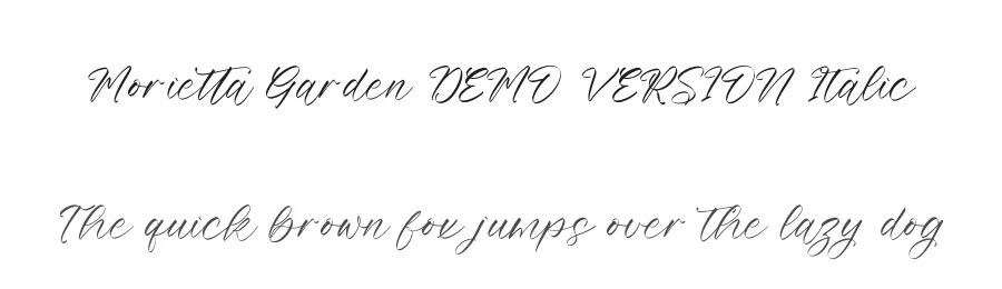 Morietta Garden DEMO VERSION Italic by Heru Utama Putra — Script Font