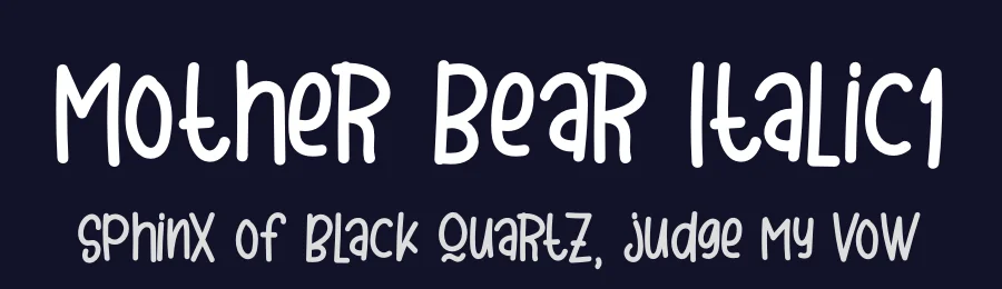 Mother Bear Italic1 by Heru Utama Putra — Script Font — thumbnail 2