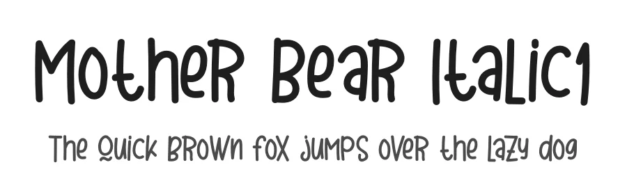 Mother Bear Italic1 by Heru Utama Putra — Script Font