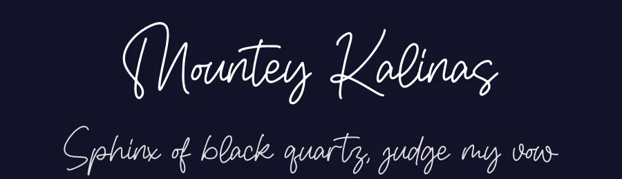 Mountey Kalinas by Heru Utama Putra — Script Font — thumbnail 2