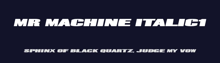 Mr Machine Italic1 by Joseph Dawson — Display Font — thumbnail 2