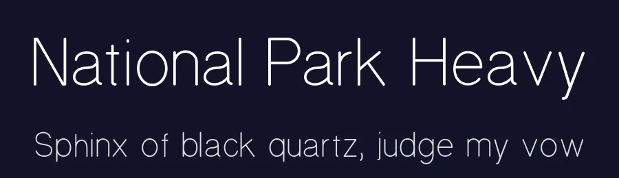 National Park Heavy by Jenny O'Grady, Chloe Hubler, Jeremy Shellhorn, Andrea Herstowski — Sans Font — thumbnail 2