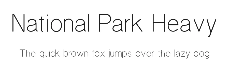 National Park Heavy by Jenny O'Grady, Chloe Hubler, Jeremy Shellhorn, Andrea Herstowski — Sans Font