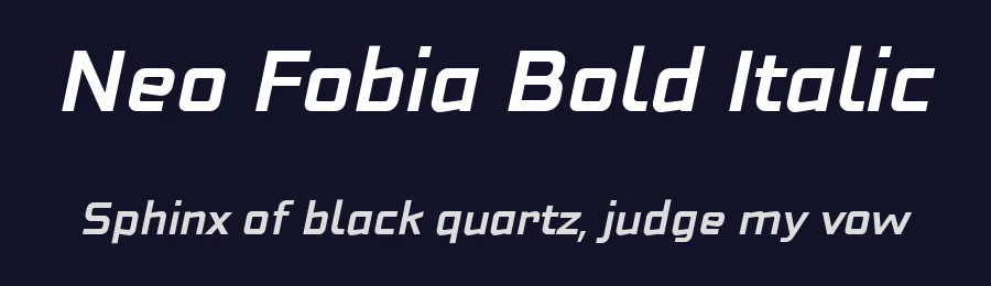 Neo Fobia Bold Italic by Fernando Haro — Display Font — thumbnail 2