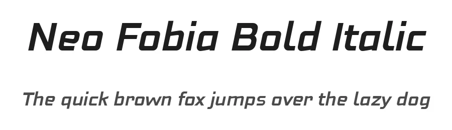 Neo Fobia Bold Italic by Fernando Haro — Display Font