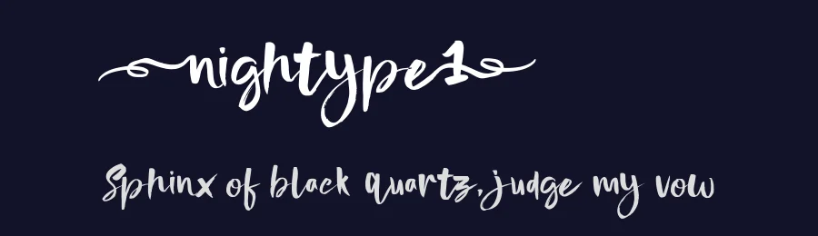 nightype1 by Suandana I Pande Made — Script Font — thumbnail 2