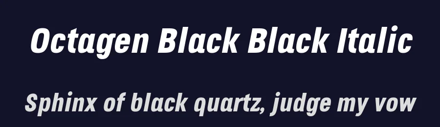 Octagen Black Black Italic by Fernando Haro — Display Font — thumbnail 2