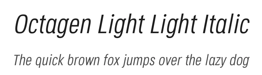 Octagen Light Light Italic by Fernando Haro — Sans Font