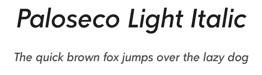 Paloseco Light Italic by Fernando Haro — Display Font