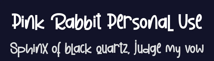 Pink Rabbit Personal Use by Home Work Studio — Display Font — thumbnail 2