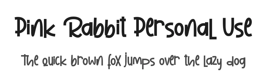 Pink Rabbit Personal Use by Home Work Studio — Display Font
