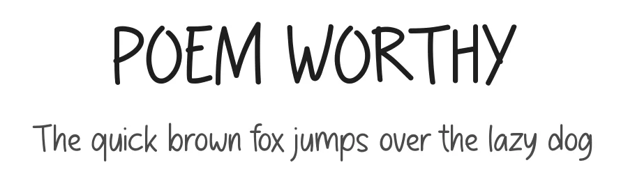 POEM WORTHY by PINISIART TEAM — Script Font
