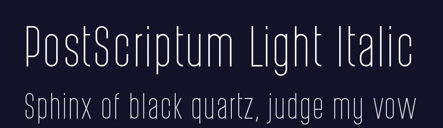 PostScriptum Light Italic by Levi Szekeres — Sans Font — thumbnail 2