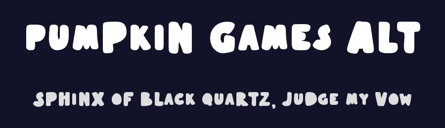 Pumpkin Games Alt by Masa Aska Sanurumi — Display Font — thumbnail 2